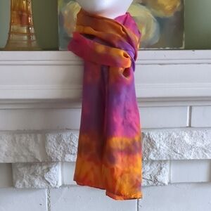 Colorful Silk Tie-Dye Scarf